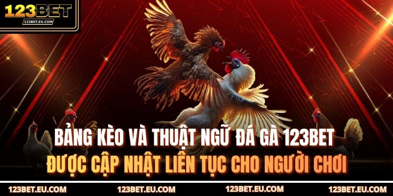 Bảng kèo và thuật ngữ đá gà 123BET được cập nhật liên tục cho người chơi