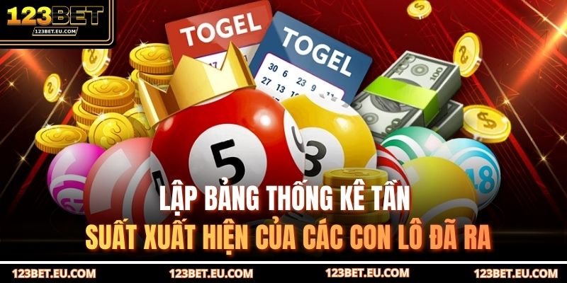Lập bảng thống kê tần suất xuất hiện của các con lô đã ra